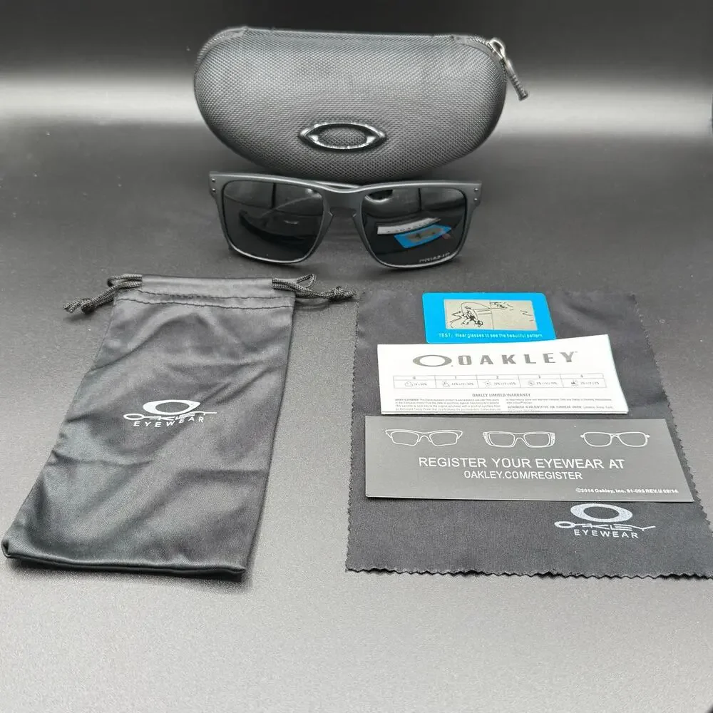 Oakley Holbrook OO9102 Matte Black Prizm Black Polarized Sunglasses 57mm USA